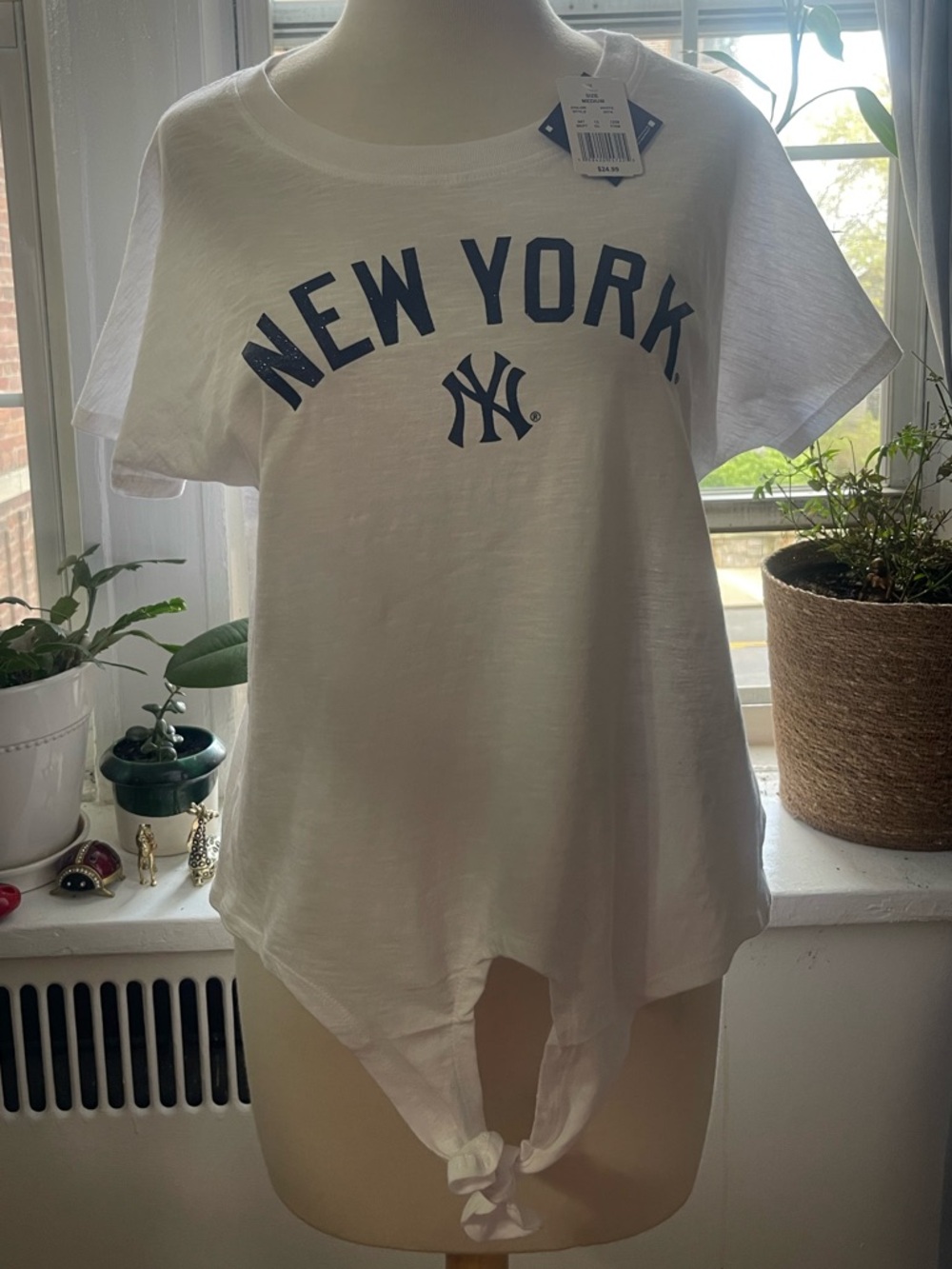 MLB White Tee with Navy Lettering